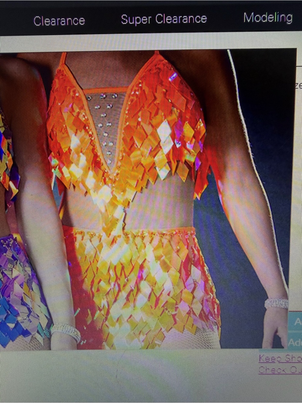Glamour Orange Iridescent Sequin Fringe Dance Costume